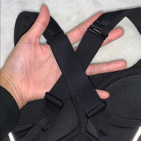 Black Hyba Reflective Details Padded Sports Bra - Picture 8 of 11